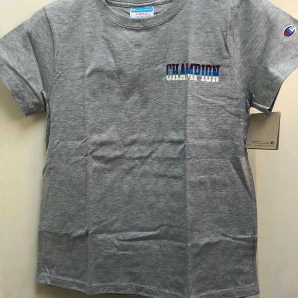 NWT CHAMPION GRAY LOGO TEE - Picture 2 of 4
